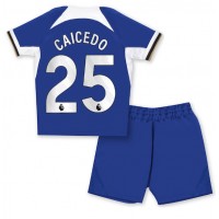 Chelsea Moises Caicedo #25 Hemmadräkt Barn 2023-24 Kortärmad (+ Korta byxor)
